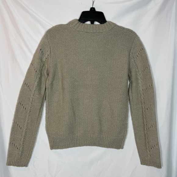 REVOLVE English Factory Eyelet Fuzzy Wool Knit Sweater. Gray. Size Small NWT - Picture 3 of 16